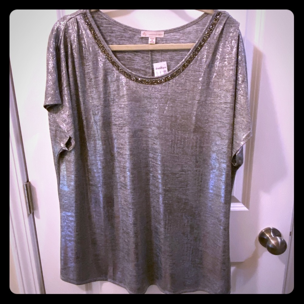 NWT silver sparkle blouse